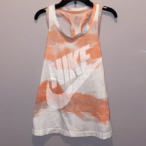 Orange/White Tie-Dyed Nike Workout Tank Top